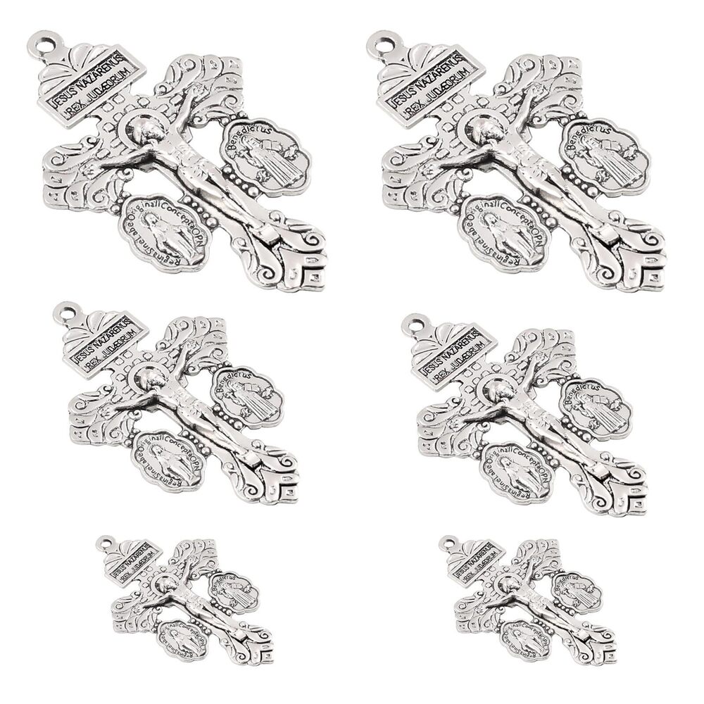 1316 Triple Threat Rosary Parts Pardon Crucifix St Benedict Crucifix